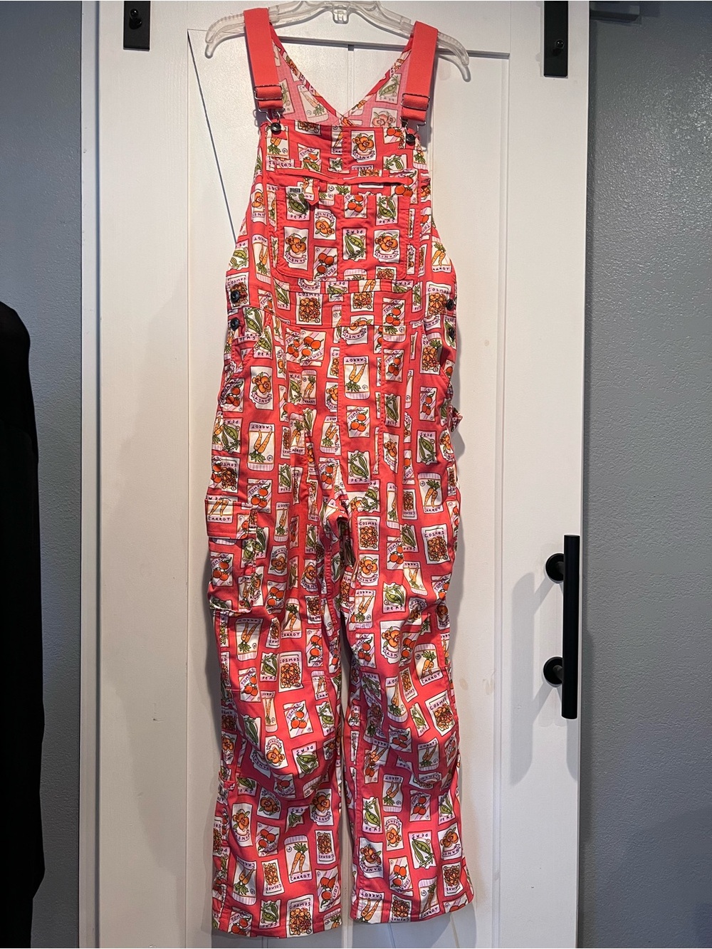 Heirloom gardening bib Overalls Lx29 coral seed packets One-Piece